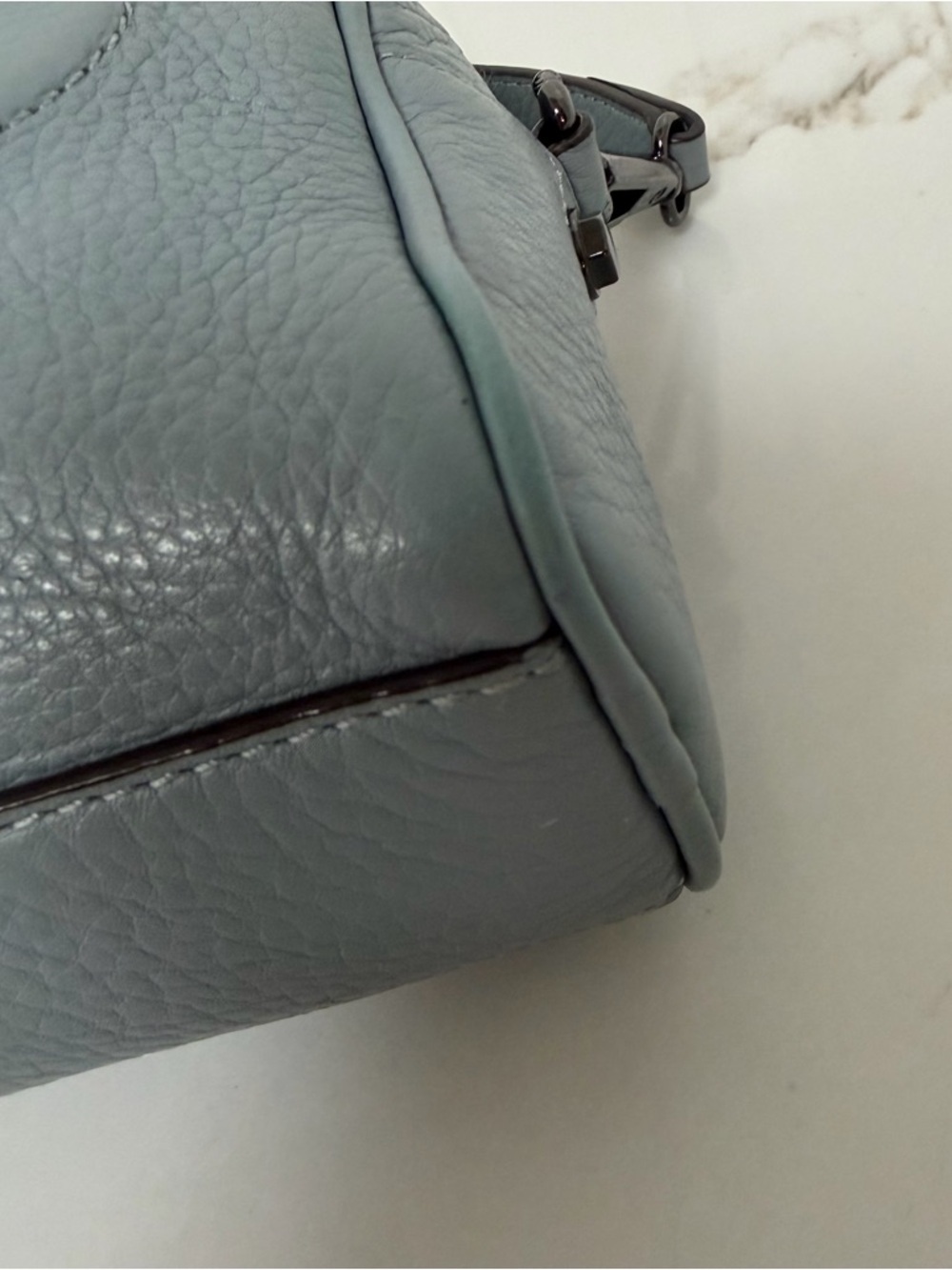Oryany Light Blue Pebbled Leather Crossbody Bag - Picture 10 of 12